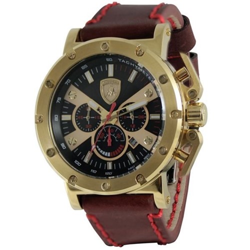 Relógio Lamborghini LB90035672M ColeçÁo Ferruccio Dourado