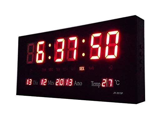 Relógio Led Digital Parede - Clock Xy-3615 - (36cmx15cm)