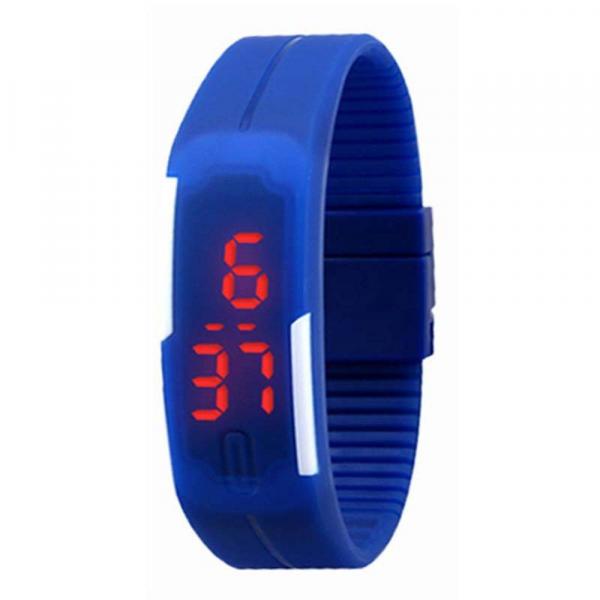 Relógio Led Digital Sport Bracelete Pulseira Silicone - Azul - Chinesa