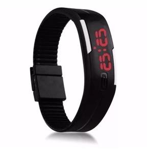 Relógio Led Digital Sport Bracelete Pulseira Silicone - Preto