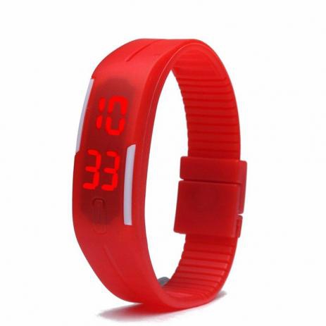Relógio Led Digital Sport Bracelete Pulseira Silicone - Vermelho - Chinesa