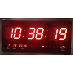 Relógio led parede 46 vermelho calendário temperatura bivolt