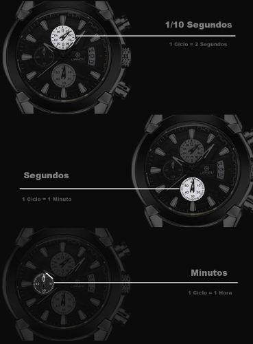 Relógio Liandu Original de Luxo Couro e com Cronógrafo