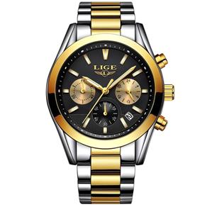 Relógio Lige Masculino Original Lg9872 Dourado
