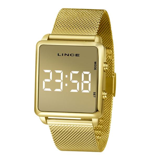 Relógio LINCE Digital Dourado MDG4619L BXKX Pulseira Esteira