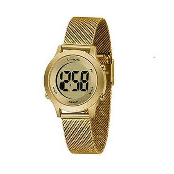 Relógio Lince Digital Dourado redondo SDPH109L CXKX