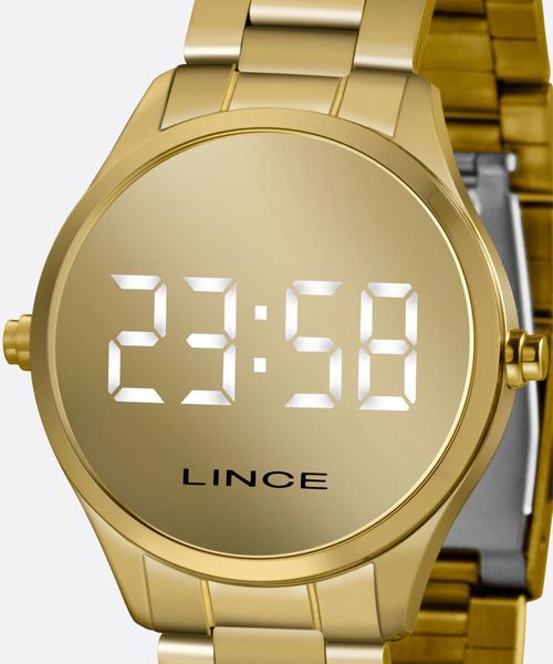 Relogio Lince Digital Espelhado Dourado MDG4617L BXKX