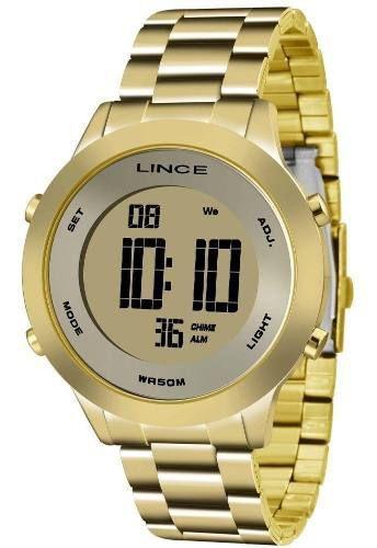 Relogio Lince Digital Feminino Dourado a Prova Dagua SDPH037L KXKX