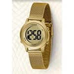 Relogio Lince Digital Feminino Dourado Pequeno a prova dagua Sdph109l cxkx