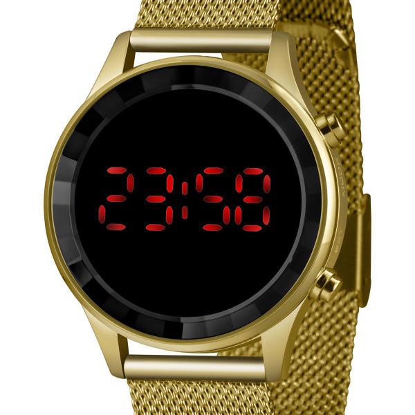 Relógio Lince Digital Led Feminino LDG4647L PXKX Dourado