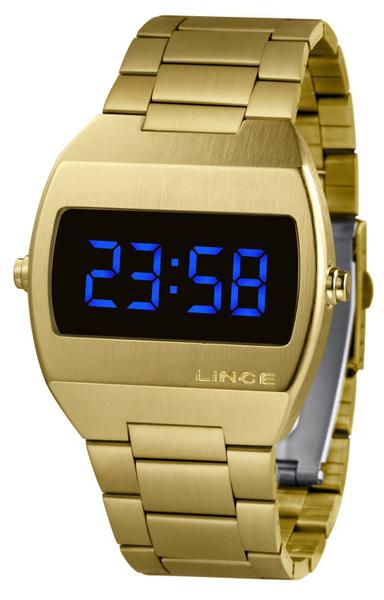 Relogio Lince Dourado Digital Unissex