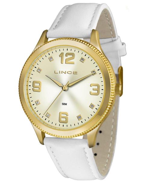 Relógio Lince Feminino Couro Branco LRC4396L