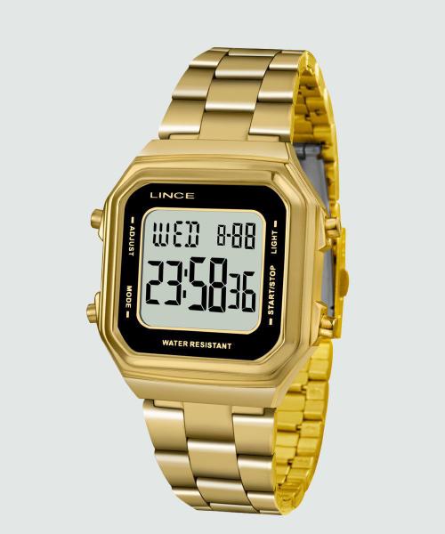 Relógio Lince Feminino Digital Dourado Sdg615L Bxkx