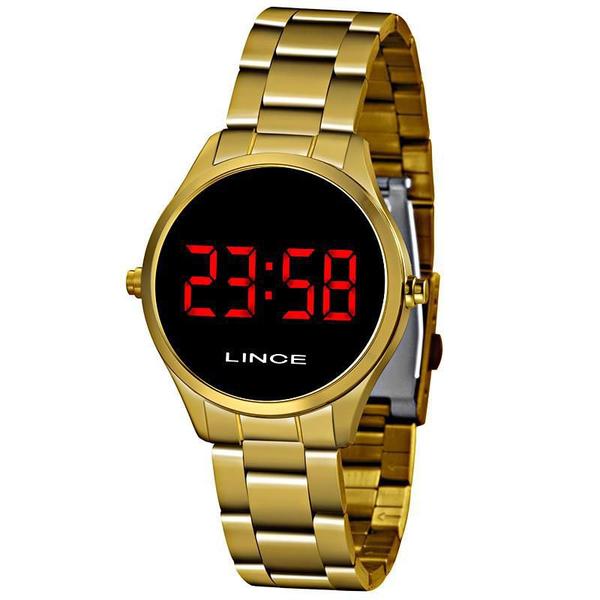 Relógio Lince Feminino Digital LED Dourado - MDR4618L-VXKX