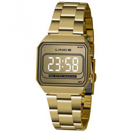 Relógio Lince Feminino Digital Mdg4644l Cxkx Dourado
