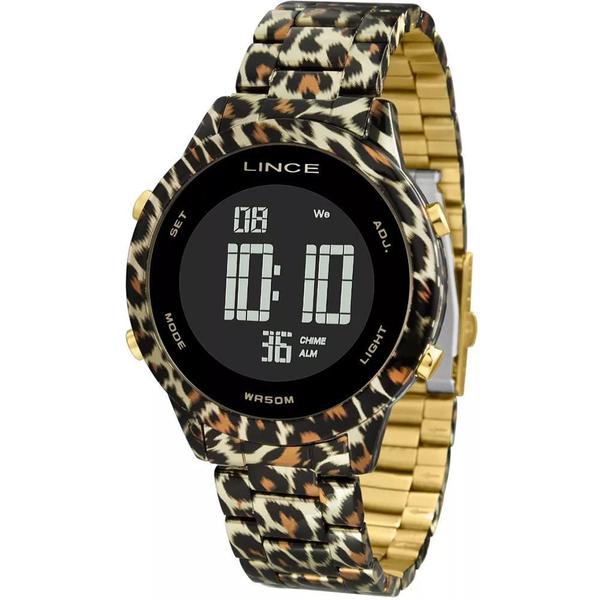 Relógio Lince Feminino Digital Onça Dourado Sdph103l Pxkp