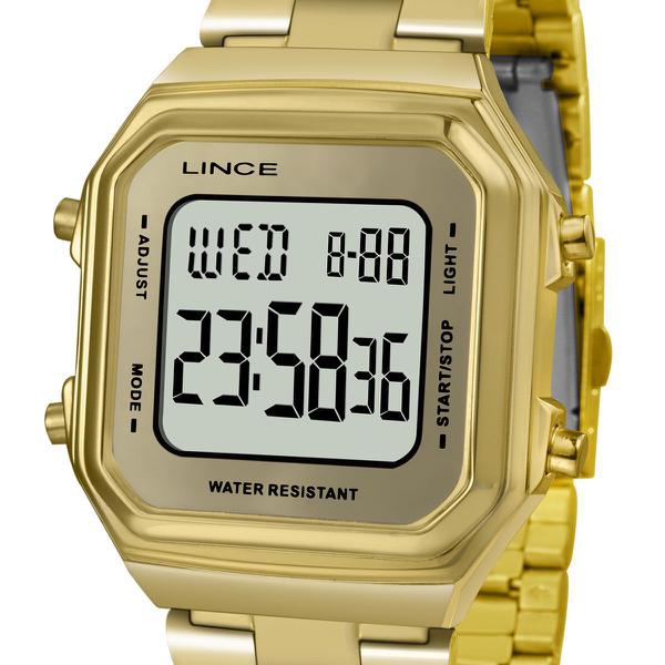 Relogio Lince Feminino Digital Quadrado Dourado SDG616L BXKX