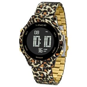 Relogio Lince Feminino Digital Sdph103l Pxkp Onça Dourado