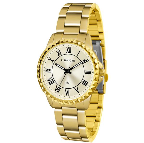 Relogio Lince Feminino Dourado a Prova Dagua Algarismo Romano LRG4561L C3KX