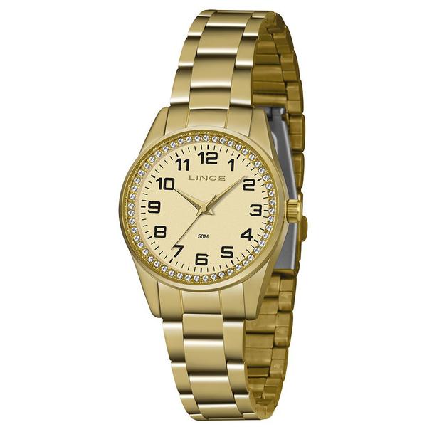 Relogio Lince Feminino Dourado a Prova Dagua LRGJ099L C2KX