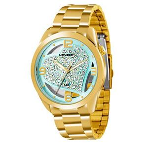 Relógio Lince Feminino Dourado Azul - UN