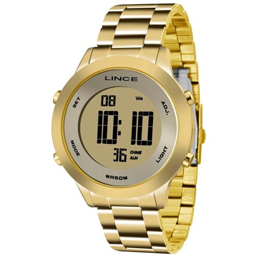 Relogio Lince Feminino Dourado Digital Sdph037l Kxkx