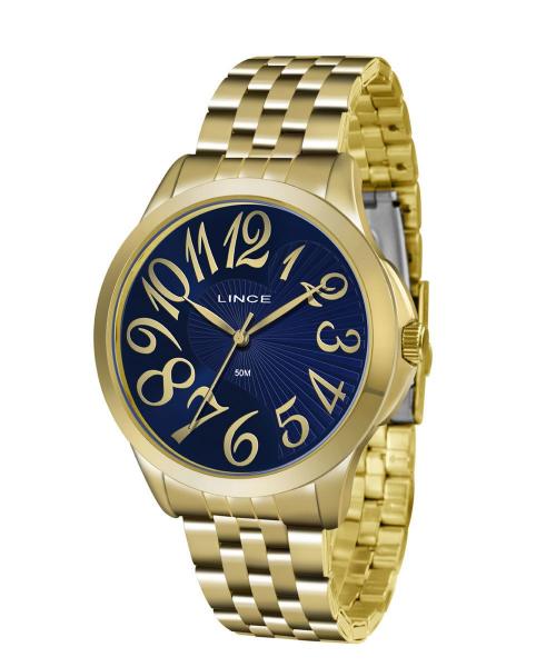 Relógio Lince Feminino Dourado e Azul LRG609L