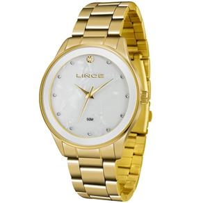 Relógio Lince Feminino Dourado e Madrepérola - LRGJ090L S1KX
