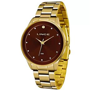 Relógio Lince Feminino Dourado e Marrom - LRGJ090L/N1KX