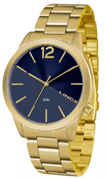 Relogio Lince Feminino Dourado e Preto Analógico LRGJ079L