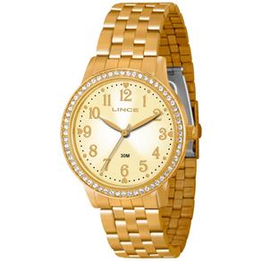 Relogio Lince Feminino Dourado Esporte WR 30 Metros Lrg4256L