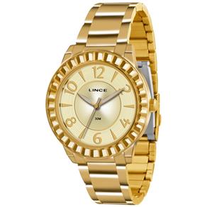 Relogio Lince Feminino Dourado Esporte WR 30 Metros Lrgk044L