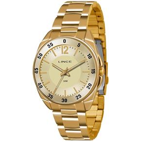 Relogio Lince Feminino Dourado Esporte WR 30 Metros Lrgk043L