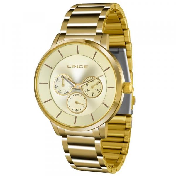 Relógio Lince Feminino Dourado Grande LMGJ054L