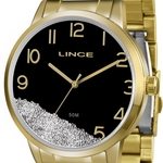 Relógio Lince Feminino Dourado Grande LRG4379L P2KX