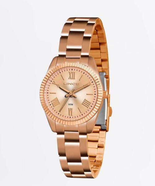 Relógio Lince Feminino Dourado Pequeno Rose Lrr4492l