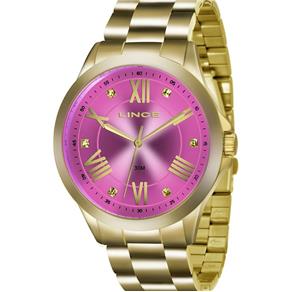 Relógio Lince Feminino Dourado Rosa Lrgj046l R3kx