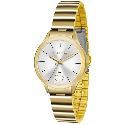 Relógio Lince Feminino Lrg4430L S1Kx Coração Dourado