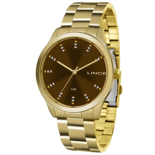 Relogio Lince Feminino Lrg4445l M1kx Dourado Marrom