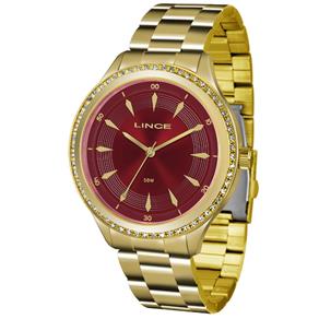 Relogio Lince Feminino Lrg4427l W1kx Dourado Vinho Analogico