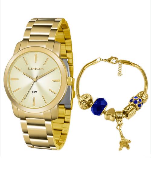 Relógio Lince Feminino Lrg4506l Ku51 Dourado com Pulseira de