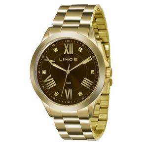 Relogio Lince Feminino Lrgj046l N3kx Marrom Dourado