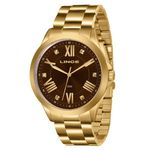 Relogio Lince Feminino Lrgj046l N3kx Marrom Dourado