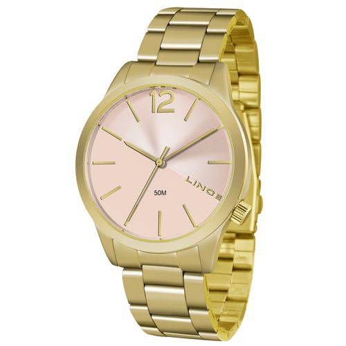 Relogio Lince Feminino Lrgj079l R2kx Dourado Rosa Analogico