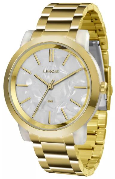 Relogio Lince Feminino Lrt613p B1kx Dourado Madre Perola