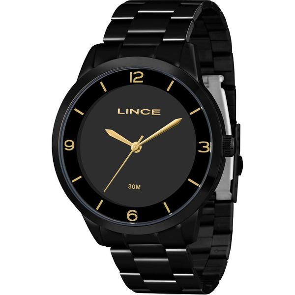 Relógio Lince Feminino Preto LRN4322LP2PX Analógico 5 Atm Cristal Mineral Tamanho Grande