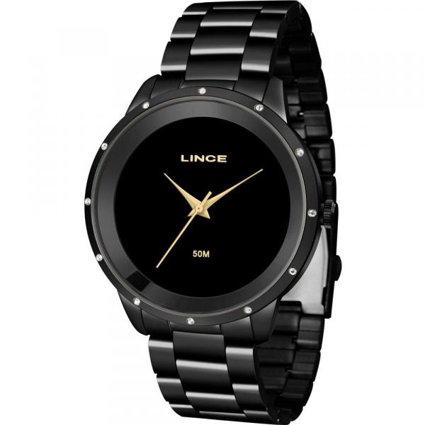 Relógio Lince Feminino Preto LRN619LP1PX Analógico 5 Atm Cristal Mineral Tamanho Grande