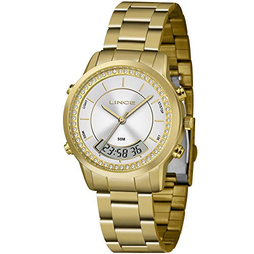 Relógio Lince Feminino Ref: Lag4640l S1kx Anadigi Dourado