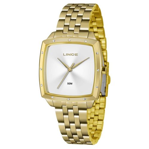 Relógio Lince Feminino Ref: Lqg620l S1kx Retangular Dourado