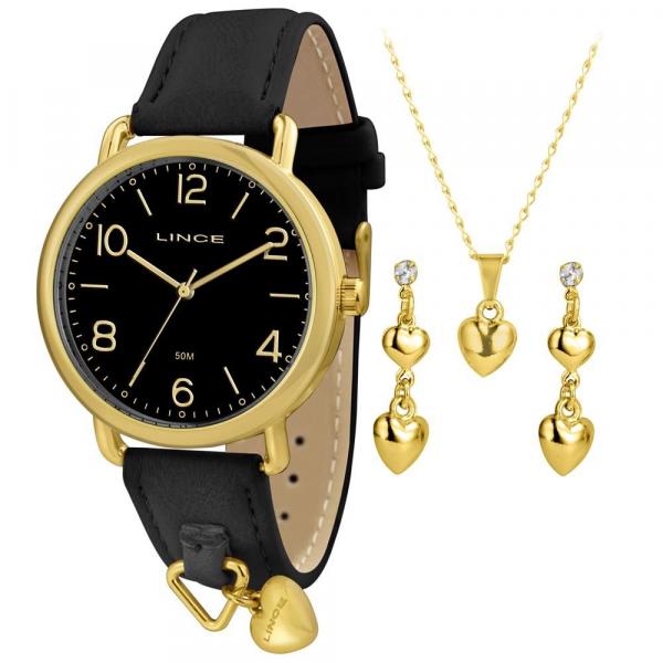 Relógio Lince Feminino Ref: Lrc4451l Kt62p2pk Dourado + Semijóia